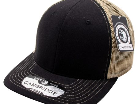 PB222-BLK-KHAKI CAMBRIDGE TRUCKER HAT For Cheap