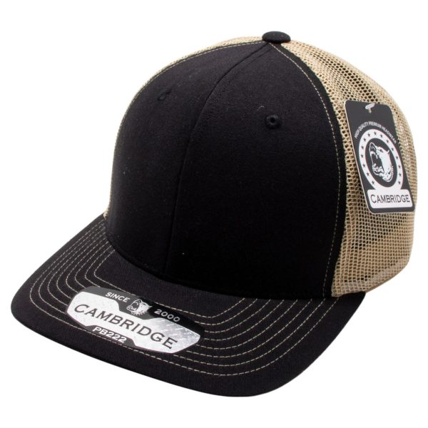 PB222-BLK-KHAKI CAMBRIDGE TRUCKER HAT For Cheap