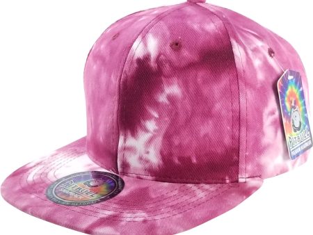 PB253 [BURGUNDY] PLAIN TIE DYE COTTON SNAPBACK HAT Sale