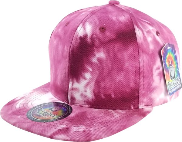 PB253 [BURGUNDY] PLAIN TIE DYE COTTON SNAPBACK HAT Sale