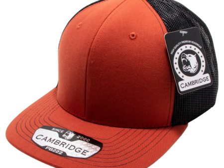 PB222-B.ORANGE-BLACK CAMBRIDGE TRUCKER HAT For Discount