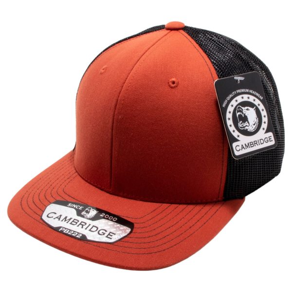 PB222-B.ORANGE-BLACK CAMBRIDGE TRUCKER HAT For Discount