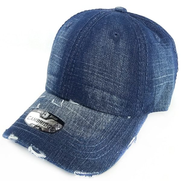 PB136V [DARK DENIM] UNSTRUCTURED DISTRESSED VINTAGE COTTON TWILL DAD HAT Sale