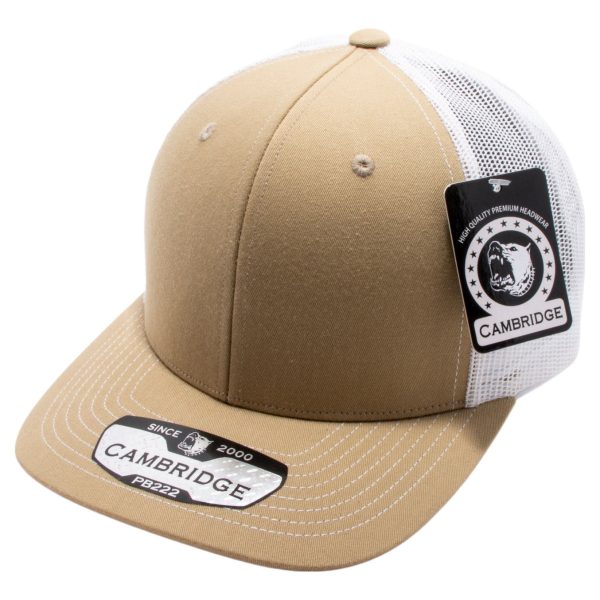 PB222-KHAKI-WHITE CAMBRIDGE TRUCKER HAT Fashion