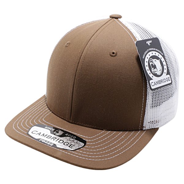 PB222-COYOTE-WHITE CAMBRIDGE TRUCKER HAT Supply