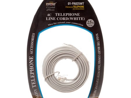 WHOLESALE TELEPHONE EXTENSION CORD 25FT WHT DBL BLISTER SOLD BY CASE Online Hot Sale