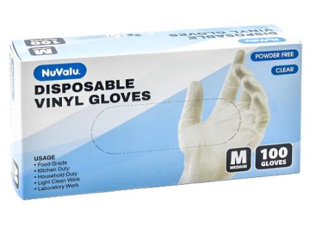 WHOLESALE NUVALU VINYL GLOVE DISPOSABLE 100CT SIZE M SOLD BY CASE Online Sale