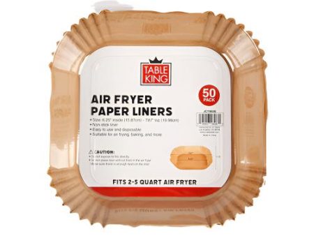 WHOLESALE TABLE KING AIR FRYER PAPER LINERS 7.87 SQUARE 50PK SOLD BY CASE Hot on Sale