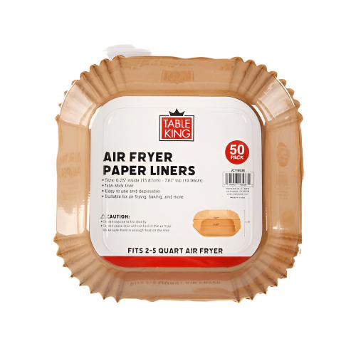 WHOLESALE TABLE KING AIR FRYER PAPER LINERS 7.87 SQUARE 50PK SOLD BY CASE Hot on Sale