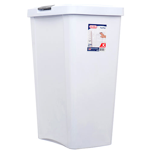 WHOLESALE STERILITE #8004 13GAL WASTEBASKET TOUCHTOP WHITE CLR SOLD BY CASE Sale