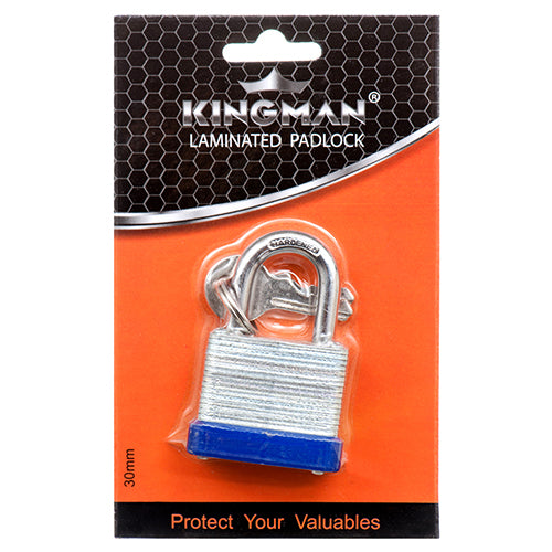 WHOLESALE KINGMAN LAMINATED PADLOCK 30MM W S. BLISTER #075063 SOLD BY CASE Online