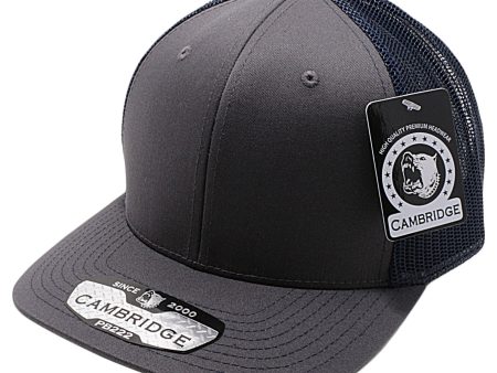 PB222-CHARCOAL-NAVY CAMBRIDGE TRUCKER HAT Cheap