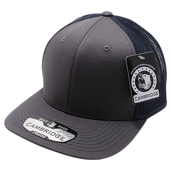 PB222-CHARCOAL-NAVY CAMBRIDGE TRUCKER HAT Cheap