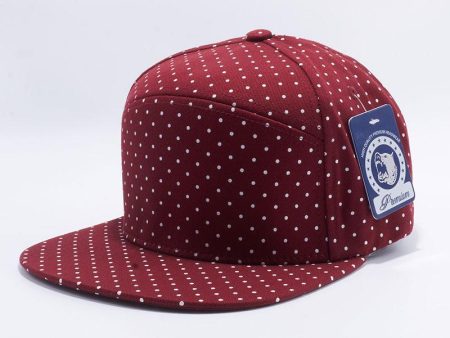 PB120 [BURGUNDY WHITE] POLKADOT STRAPBACK HATS Online Sale