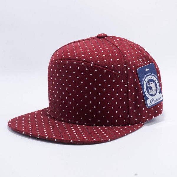 PB120 [BURGUNDY WHITE] POLKADOT STRAPBACK HATS Online Sale