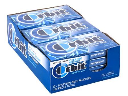 WHOLESALE ORBIT GUM  PEPPERMINT 14PC SOLD BY CASE on Sale