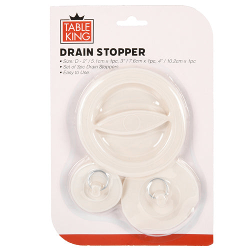 WHOLESALE TABLE KING DRAIN STOPPER 3PC SET SOLD BY CASE Online Sale