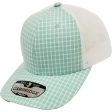 PB254 [MINT WHITE] PLAID TRUCKER HATS Discount