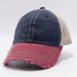 PB220 [NAVY BURGUNDY KHAKI] PIGMENT VINTAGE MESH TRUCKER HATS For Discount