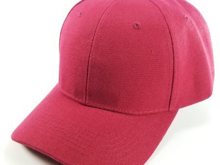 PB128 [BURGUNDY] HOOK AND LOOP BACKSTRAP WITH ACRYLIC CURVED CAPS Fashion