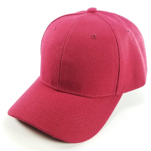 PB128 [BURGUNDY] HOOK AND LOOP BACKSTRAP WITH ACRYLIC CURVED CAPS Fashion