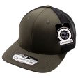 PB222-OLIVE-BLACK CAMBRIDGE TRUCKER HAT Discount