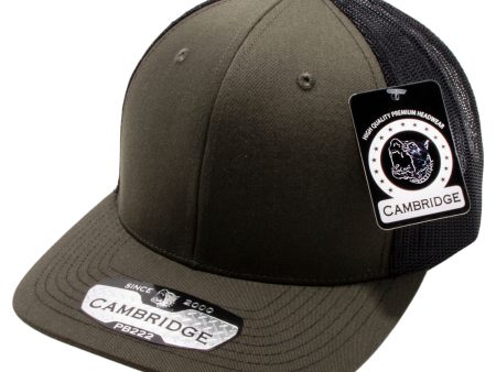 PB222-OLIVE-BLACK CAMBRIDGE TRUCKER HAT Discount