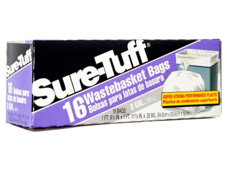 WHOLESALE SURE-TUFF TRASH BAG WHITE 8 GALLON 16 CT SOLD BY CASE Sale