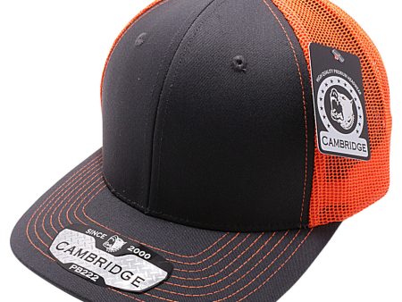 PB222-CHARCOAL-N.ORANGE CAMBRIDGE TRUCKER HAT Cheap