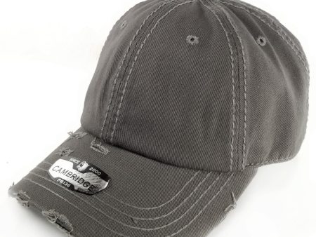 PB136V [CHARCOAL] UNSTRUCTURED DISTRESSED VINTAGE COTTON TWILL DAD HAT Fashion