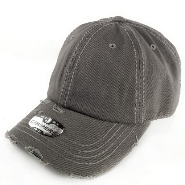 PB136V [CHARCOAL] UNSTRUCTURED DISTRESSED VINTAGE COTTON TWILL DAD HAT Fashion