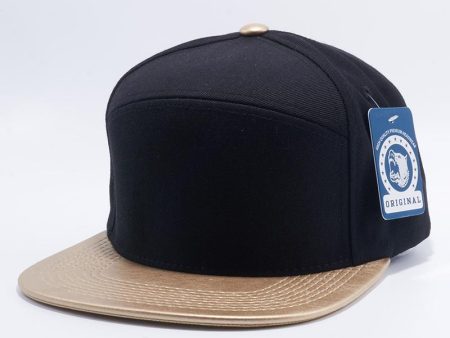 PB155 [BLACK GOLD] WOOL BLEND LEATHER SNAPBACK HATS Fashion