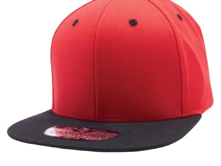 PB105 [RED BLACK] COTTON SNAPBACK HATS Discount