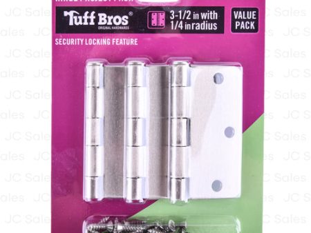 WHOLESALE DOOR HINGE WITH SCREW SETS SATIN NICKEL FINISH SOLD BY CASE Sale