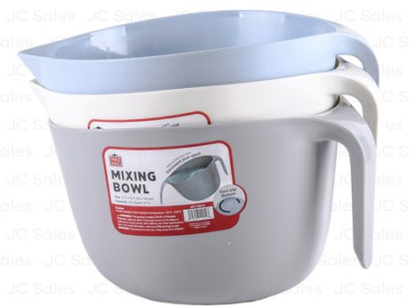 WHOLESALE TABLE KING PLASTIC MIXING BOWL W  HANDLE 3 ASST CLRS SOLD BY CASE Online