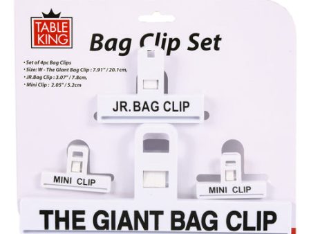 WHOLESALE TABLE KING BAG CLIPS 4PCS W ASST SIZES SOLD BY CASE Online Sale