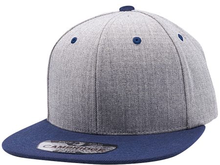 PB103 [HEATHER NAVY] WOOL BLEND SNAPBACK HATS Discount