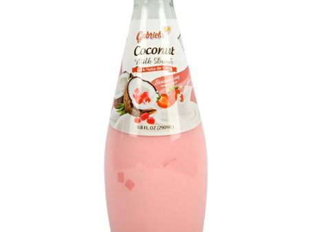 WHOLESALE GABRIELA COCONUT MILK W  NATA DE COCO STRAWBERRY 290ML SOLD BY CASE For Cheap