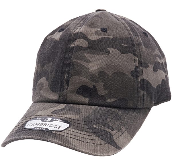 PB136V [BLACK.CAMO] UNSTRUCTURED DISTRESSED VINTAGE COTTON TWILL DAD HAT For Discount