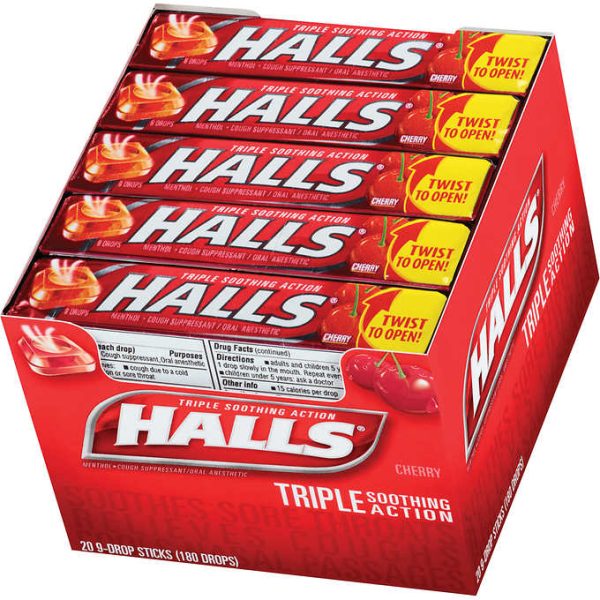 Halls Cough Drops, Cherry, 20 ct Discount