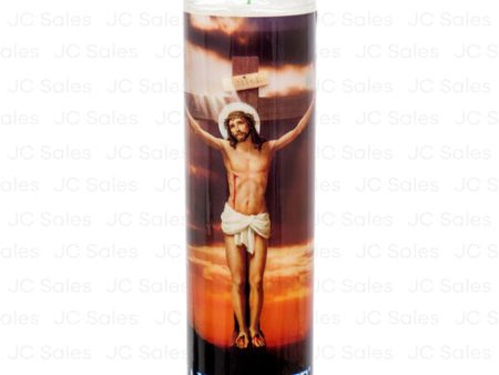 WHOLESALE VELADORA RELIGIOUS CANDLE JESUS CRUCIFICADO SOLD BY CASE on Sale