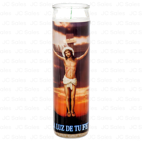 WHOLESALE VELADORA RELIGIOUS CANDLE JESUS CRUCIFICADO SOLD BY CASE on Sale