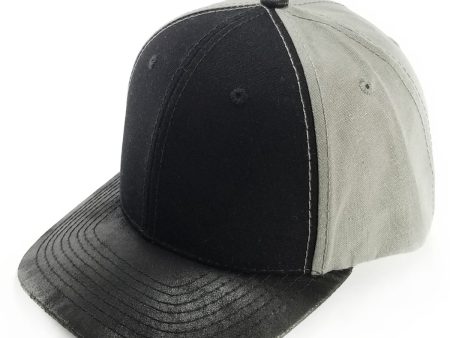 HC2024 [BLACK GREY BLACK] PLAIN OXFORD PU VISOR HAT Online Hot Sale