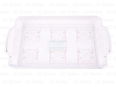 WHOLESALE PL. CLEAR TRAY REC W  HANDLE 13.75X8X1.5IN SOLD BY CASE Hot on Sale