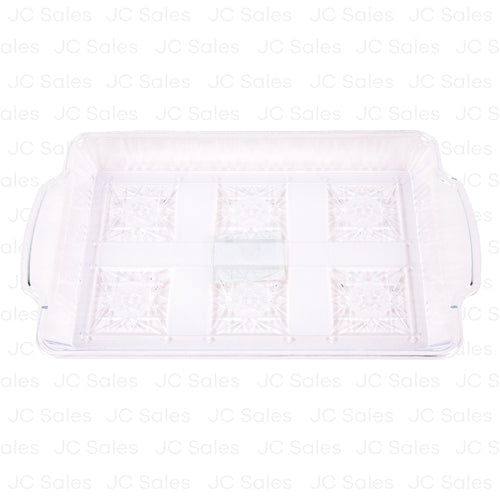 WHOLESALE PL. CLEAR TRAY REC W  HANDLE 13.75X8X1.5IN SOLD BY CASE Hot on Sale