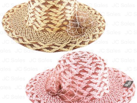 WHOLESALE SUMMER HAT W MESH FLOWER ASST COLOR SOLD BY CASE Discount