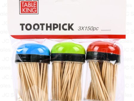 WHOLESALE TABLE KING TOOTHPICK 3 X 150CT SOLD BY CASE on Sale