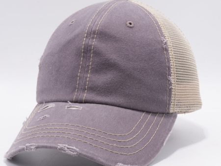 PB220 [GREY KHAKI] PIGMENT VINTAGE MESH TRUCKER HATS Online Sale