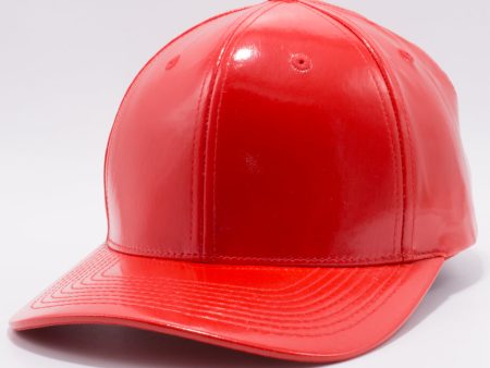 PB232R [RED] ENAMEL PU SNAP BACK HAT Sale