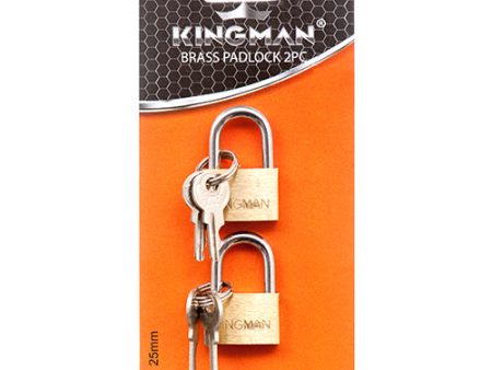 WHOLESALE KINGMAN BRASS PADLOCK 25 MM 2PC SOLD BY CASE Discount